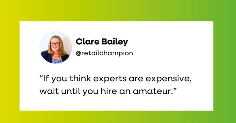 Clare Bailey, Experts are Expensive Quote