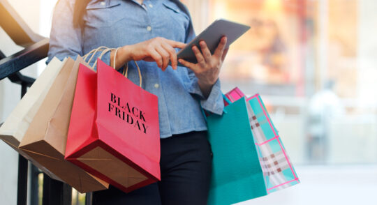 Shopping Bags and Black Friday text